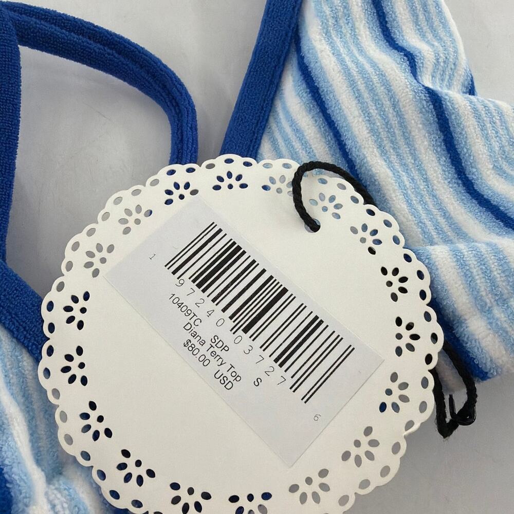 Frankies Bikinis Women's Seaside Stripe Diana Halter Bikini Top Size S - Picture 9 of 9